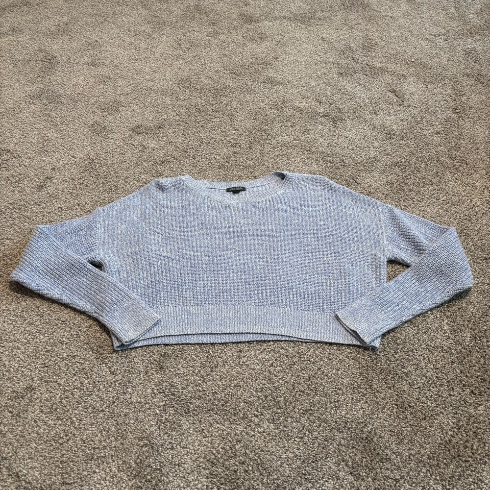 Wild Fable Light Blue Cropped Crew Neck Sweater